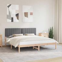 Lovo rėmas su apmuštu galvūgaliu Tamsiai pilka 180 x 200 cm