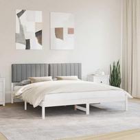 Lovo rėmas su apmuštu galvūgaliu Šviesiai pilka 180 x 200 cm