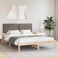 Lovo rėmas su apmuštu galvūgaliu Taupe 150 x 200 cm