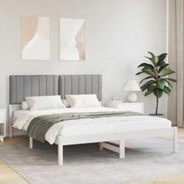 Lovo rėmas su apmuštu galvūgaliu Šviesiai pilka 150 x 200 cm