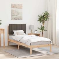 Lovo rėmas su apmuštu galvūgaliu Taupe 75 x 190 cm