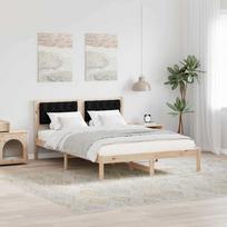 Lovos rėmas Juoda 140 x 190 cm Kietos pušies mediena