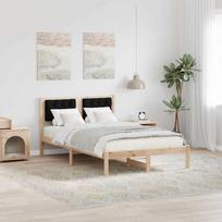 Lovos rėmas Juoda 135 x 190 cm Kietos pušies mediena
