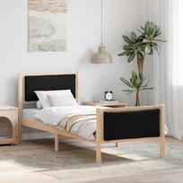 Lovos rėmas su galvūgalio Juoda 75 x 190 cm audinys