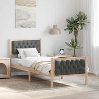 Lovos rėmas Tamsiai pilka 80 x 200 cm Kietos pušies mediena