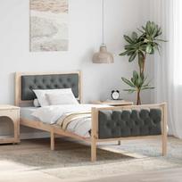 Lovos rėmas Tamsiai pilka 90 x 190 cm Kietos pušies mediena