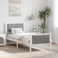 Lovos rėmas Balta ir šviesiai pilka 80 x 200 cm Pušies masyvas