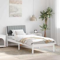 Lovos rėmas Balta ir šviesiai pilka 75 x 190 cm Pušies masyvas