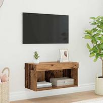 TV spintelių komplektas su LED Senovinis medis Apdirbta mediena