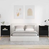 Šalia lovos spintelė su stalčių 2 pcs Juoda 49 x 36 x 61 cm