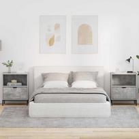 Šalia lovos spintelė 2 pcs Betono pilka 49 x 36 x 61 cm