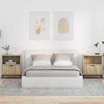 Šalia lovos spintelė 2 pcs Sonoma ąžuolas 49 x 36 x 61 cm