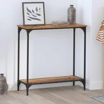 Konsolinis stalas su lentyna Sena mediena 75 x 30.5 x 75 cm