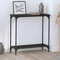 Konsolinis stalas su lentyna juoda ąžuolo 75 x 30.5 x 75 cm