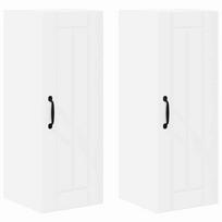 Virtuvės spintelė 2 pcs Balta 30 x 31 x 80 cm Apdirbta mediena