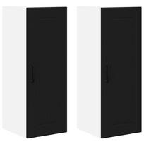 Virtuvės spintelė 2 pcs Juoda 30 x 31 x 80 cm Apdirbta mediena