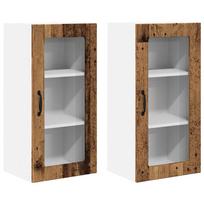 Virtuvės spintelė su lentyna 2 pcs Senas medis 40 x 31 x 80 cm