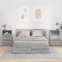 Naktiniai staliukai 2 pcs Pilkas Sonoma 40 x 30 x 467 cm