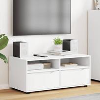 Televizoriaus spintelė Balta 100 x 48 x 43 cm Apdirbta mediena