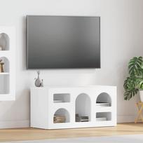 Televizoriaus spintelė Aukštai blizganti balta 80 x 35 x 40 cm