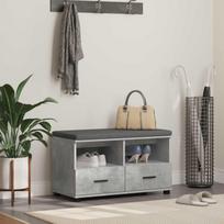 Koridoriaus suolas su pagalve Betono pilka 80 x 38 x 46 cm