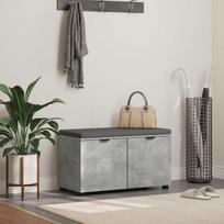 Koridoriaus suolas su pagalve Betono pilka 80 x 46 x 46 cm