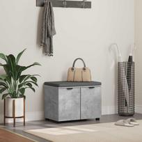 Koridoriaus suolas su pagalve Betono pilka 60 x 38 x 46 cm