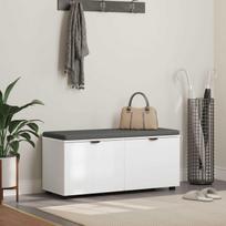 Koridoriaus suolas su pagalve su durimis Balta 100 x 38 x 46 cm