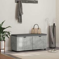 Koridoriaus suolas su pagalve Betono pilka 100 x 38 x 46 cm