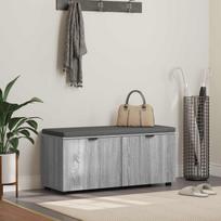 Koridoriaus suolas su pagalve Pilkas Sonoma 100 x 38 x 46 cm