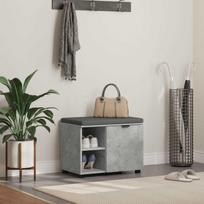 Koridoriaus suolas su pagalve Betono pilka 60 x 38 x 46 cm
