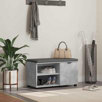 Koridoriaus suolas su pagalve Betono pilka 80 x 38 x 46 cm