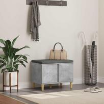 Koridoriaus suolas su pagalve Betono pilka 60 x 38 x 46 cm