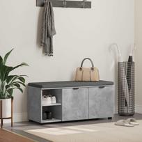 Koridoriaus suolas su pagalve Betono pilka 100 x 38 x 46 cm