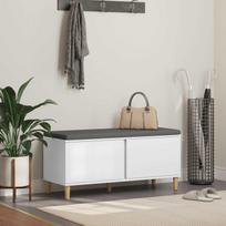Koridoriaus suolas su pagalve su durimis Balta 100 x 38 x 46 cm