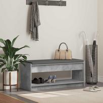 Koridoriaus suolas su pagalve Betono pilka 103 x 38 x 45 cm