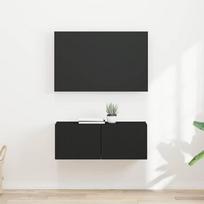 TV sieninė spintelė 2 pcs Juoda 60 x 31 x 29.5 cm