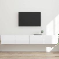 TV sieninė spintelė 2 pcs Blizgus baltas 98 x 31 x 29,5 cm