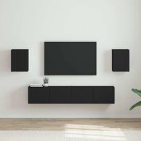 TV sieninė spintelė 2 pcs Juoda 30 x 31 x 40 cm