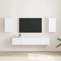 TV sieninė spintelė 2 pcs Balta 30 x 31 x 60 cm