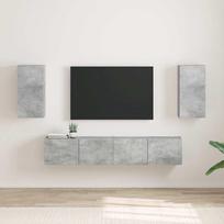 TV sieninė spintelė 2 pcs Betoninė 30 x 31 x 60 cm