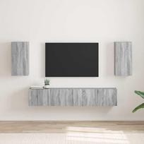 TV sieninė spintelė 2 pcs Pilkas Sonoma 30 x 31 x 60 cm