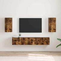 TV sieninė spintelė 2 pcs Rūkyta ąžuolas 30 x 31 x 60 cm