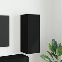 TV sieninė spintelė Juoda 30 x 31 x 80 cm Apdirbta mediena