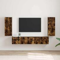 TV sieninė spintelė 2 pcs Rūkyta ąžuolas 30 x 31 x 80 cm