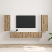 TV sieninė spintelė 2 pcs Meistrų ąžuolas 30 x 31 x 80 cm