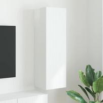 TV sieninė spintelė Blizgus baltas 30 x 31 x 100 cm