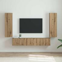 TV sieninė spintelė 2 pcs Meistrų ąžuolas 30 x 31 x 100 cm