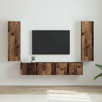 TV sieninė spintelė 2 pcs Senovinis medis 30 x 31 x 100 cm