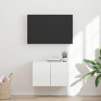 TV sieninė spintelė Aukštai blizganti balta 59,5 x 31 x 40 cm